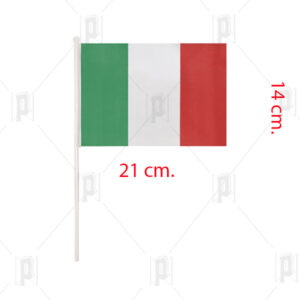 Bandierina ITALIA in tessuto 21x14 cm. con astina