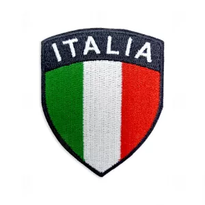 Polo manica corta SMALP di colore blu. Personalizzazione toppa logo ITALIA.
