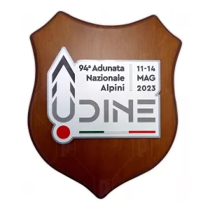 94ª Adunata Nazionale Alpini Udine 2023. Crest. Foto frontale.