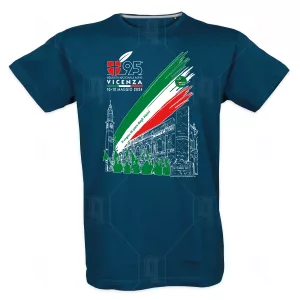 T-Shirt maniche corte Adunata Alpini di Vicenza 2024. T-Shirt adulto di colore blu navy.